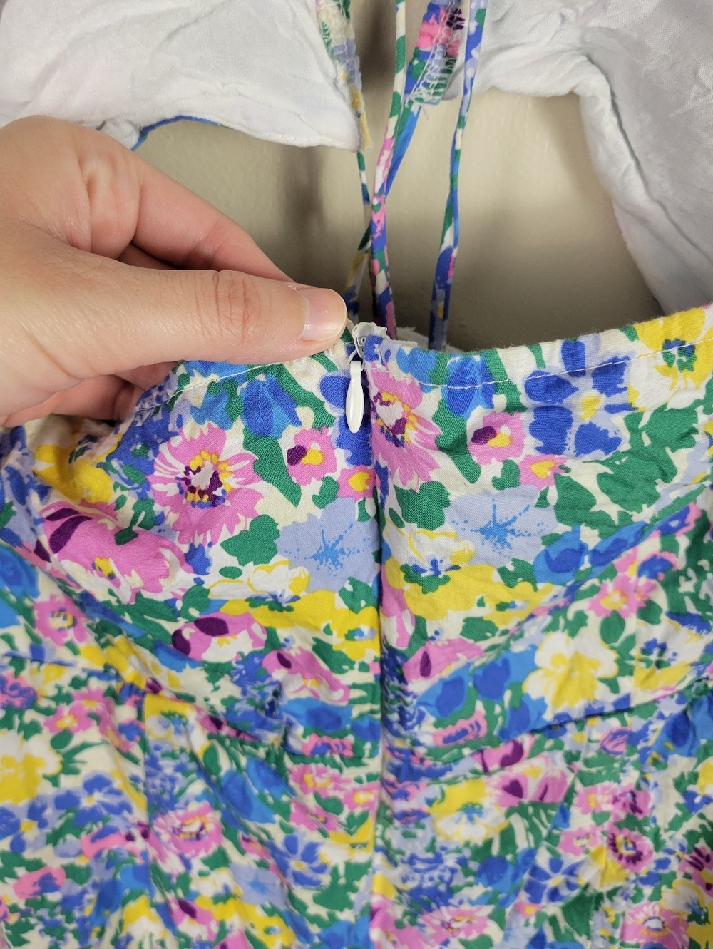 Lulus Stun The Scene Blue Multi Floral Print Drawstring Halter Midi Dress - Picture 8 of 10